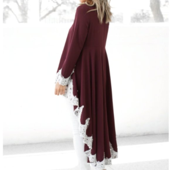 *One Left* Red High Low Blouse - Picture 2 of 5